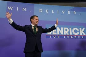Tory leadership hopeful Robert Jenrick speaking during his Conservative Party leadership campaign launch