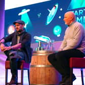 James Watt and Sir Tom Hunter in discussion at Startup Summit 2017. Picture: contributed.