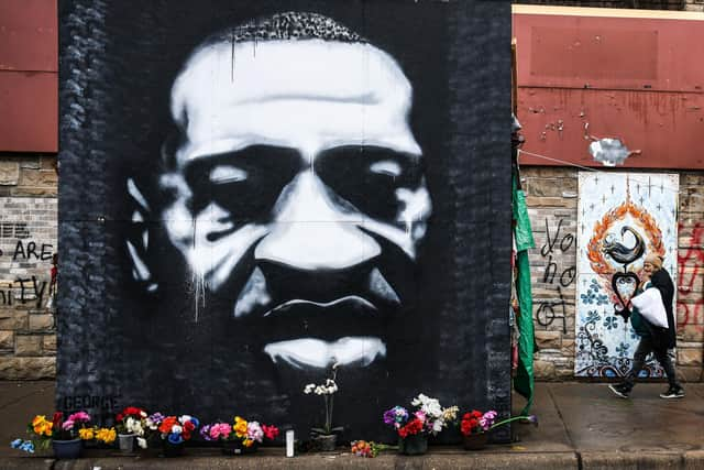 A memorial of George Floyd was created near the court which heard the three-week trial. (Chandan Khanna/AFP/Getty)