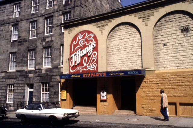 Exterior of Tiffany's disco in St Stephen Street, Stockbridge, 1980. Tiffany's later became Cinderella Rockefella. It sadly burned down in 1991.