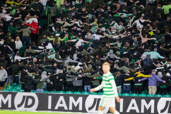 Celtic Huddle during a UEFA Europa League 2nd Leg Qualifer between Celtic and Jablonec at Celtic Park, on August 12, 2021, in Glasgow, Scotland. (Photo by Craig Williamson / SNS Group)