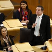 Scottish Conservative Party leader Douglas Ross reacts during First Minister's Questions at Holyrood. Picture: Jeff J Mitchell/Getty Images