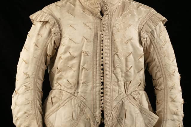 This 17th Century silk doublet, which was probably worn to a wedding, is linked to one of Perthshire's most influential families whose estate was the scene of the Battle of Killiecrankie. PIC: Perth Museum.