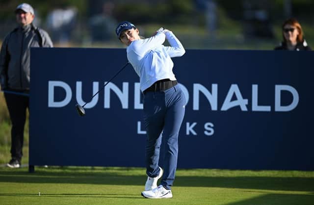 Hinako Shibuno tees off in the first round of the Freed Group Women's Scottish Open at Dundonald Links in Ayrshire. Picture: Octavio Passos/Getty Images.