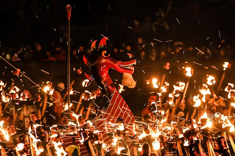 The festival stems from the 1870s when a group of young local men wanted to put new ideas into Shetland’s Christmas celebrations.

Photo by Andy Buchanan / AFP