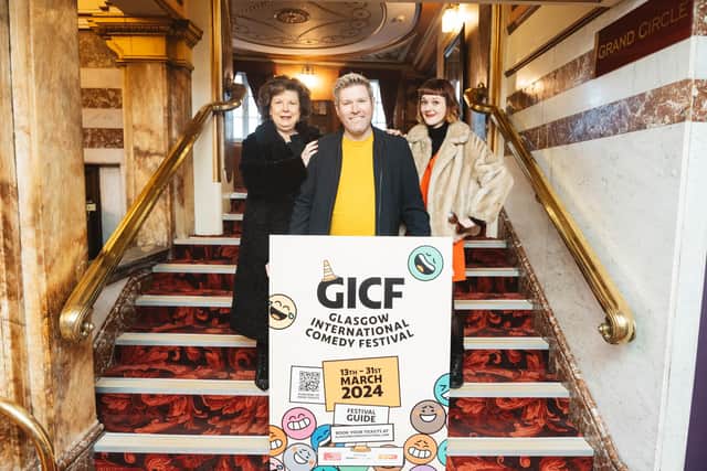 Elaine C Smith, Mark Nelson and Zara Gladman launched this year's Glasgow International Comedy Festival programme at the King's Theatre.