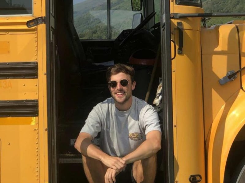 Angus Luff graduated university in 2019 and began his career as a management consultant in Leicester (England) but after only 3 months on the job he concluded, ‘I don’t want to do this’. Instead, he chose his passion and created a hostel on wheels that offers trips to tourists across the Scottish Highlands (in quite possibly the least authentic vehicle for such a location but that’s the beauty of it!)