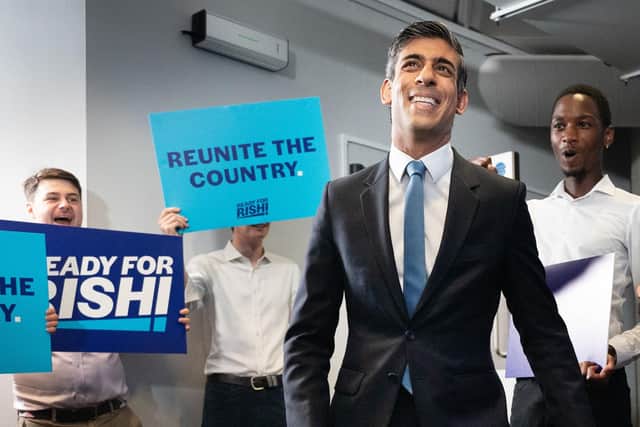 Rishi Sunak at the launch of his campaign to be Conservative Party leader and Prime Minister