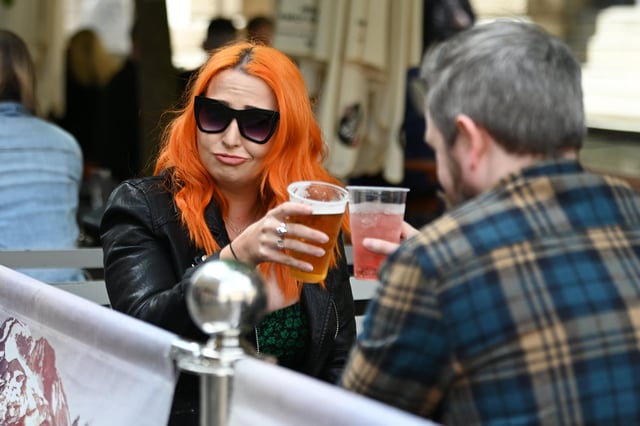 Patrons at the Republic Bier Halle in Glasgow. Picture: John Devlin