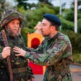 Alan Steele as Falstaff and Sam Stopford as Prince Hal in Gordon Barr's version of Henry IV at 2023 Bard in the Botanics PIC: Tommy Ga-Ken Wan