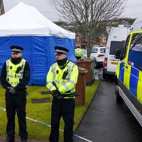 It's almost a year since police erected a blue forensics-style tent in front of the home of Nicola Sturgeon and Peter Murrell.  Picture: Andrew Milligan / PA.