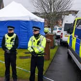 It's almost a year since police erected a blue forensics-style tent in front of the home of Nicola Sturgeon and Peter Murrell.  Picture: Andrew Milligan / PA.