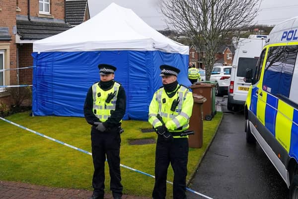 It's almost a year since police erected a blue forensics-style tent in front of the home of Nicola Sturgeon and Peter Murrell.  Picture: Andrew Milligan / PA.