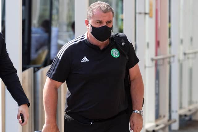 Celtic manager Ange postecoglou is pictured at Glasgow Airport as Celtic depart for the Netherlands on Wednesday afternoon.  (Photo by Mark Scates / SNS Group)