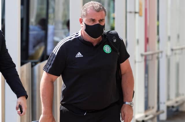 Celtic manager Ange postecoglou is pictured at Glasgow Airport as Celtic depart for the Netherlands on Wednesday afternoon.  (Photo by Mark Scates / SNS Group)
