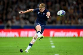 Ben Healy impressed at stand-off during Scotland's win over Romania at the Rugby World Cup. (Photo by Laurence Griffiths/Getty Images)