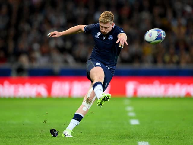 Ben Healy impressed at stand-off during Scotland's win over Romania at the Rugby World Cup. (Photo by Laurence Griffiths/Getty Images)