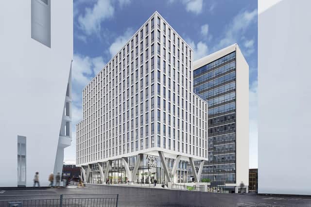 The firm plans to demolish an existing 'podium' building facing Cathedral Street to make way for a 260-bed hotel across 11 floors, which would connect to the Met Tower via a landscaped plaza, accessible to the public.