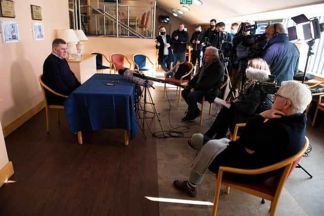 New Dundee manager Mark McGhee meets the press on his unveiling at Dens Park.