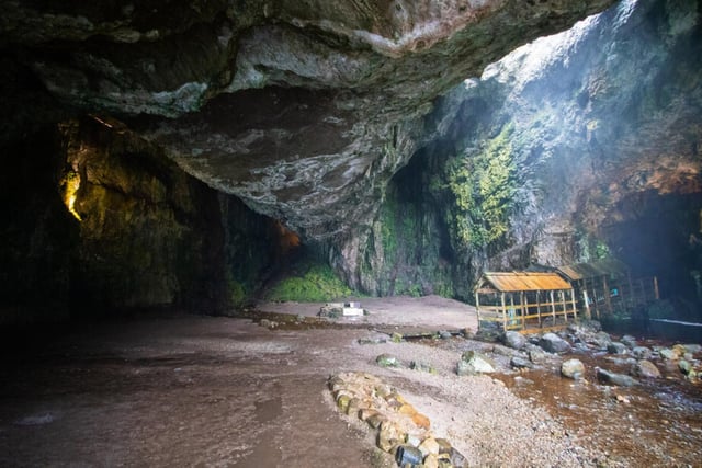 This is a natural sea cave situated one mile away from Durness village which sits in Sutherland in the north-western Scottish Highlands. According to Smoo Cave Tours the location “is fully accessible 365 days a year public access with a walkway into the waterfall chamber, free of charge.”