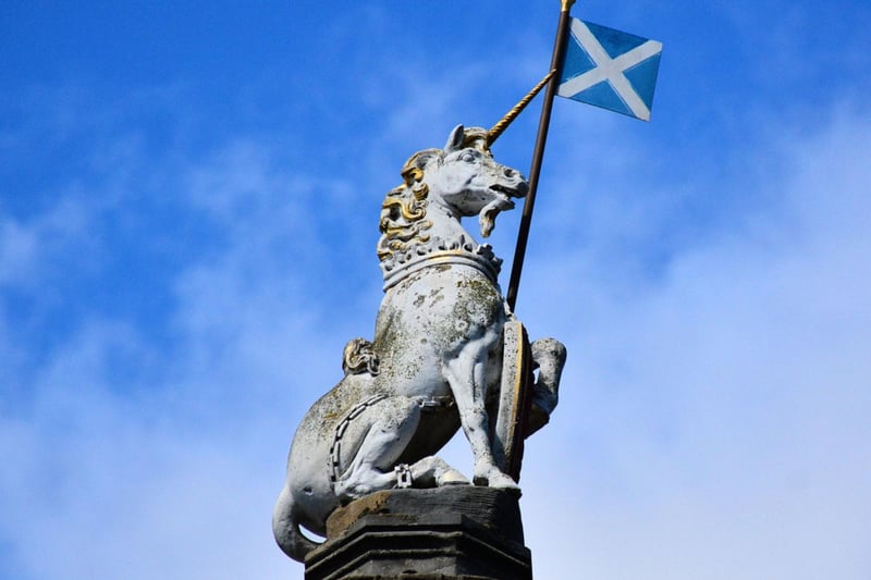 Mercat Cross in Edinburgh is topped with a unicorn monument as this beast is Scotland’s national animal. As a mythological creature, the Unicorn is said to be tied to Scotland’s Celtic heritage and the rich folklore that accompanies it. Many unicorn statues can be found all throughout Scotland.