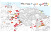 Map showing potential development sites