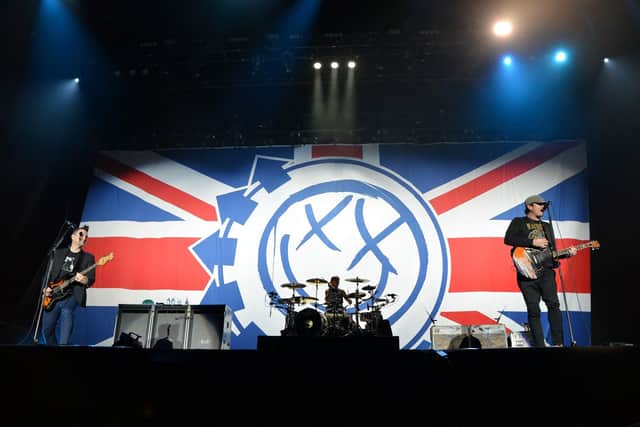 Blink 182 perform during day one of Leeds Festival in Bramham Park, Leeds.