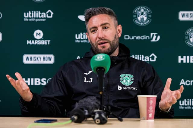 Lee Johnson looks back with regret at Hibs' exit from the Viaplay Cup.