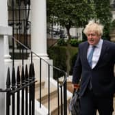 Former prime minister Boris Johnson leaves his home in London. Picture: Carl Court/Getty Images