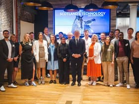 External affairs secretary Angus Robertson with start-up businesses at the showcase event.