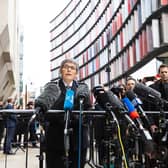 Metropolitan Police Commissioner Dame Cressida Dick makes a statement to the media outside the Old Bailey in London, after police officer Wayne Couzens, 48, was handed a whole life order at the Old Bailey for the kidnap, rape and murder of Sarah Everard. Picture: PA