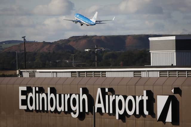 Around 40 flights in and out of Edinburgh Airport were cancelled as air traffic control problems caused chaos across the UK. Picture: PA