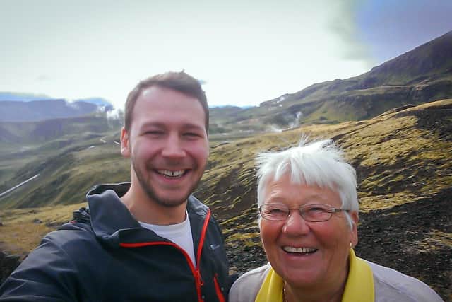 Scott Smith and mum, Helen, on holiday in Iceland