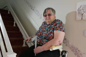 Linda Riley needs to use a stair lift in her home. Image: Michael Gillen.