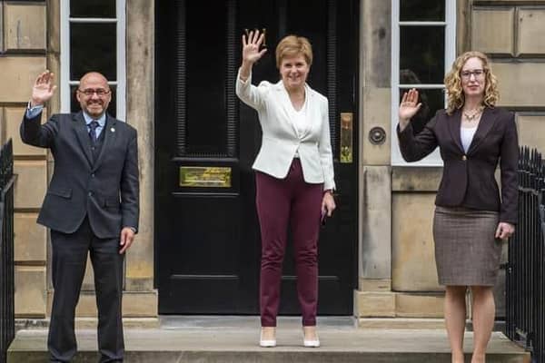 Patrick Harvie, Nicola Sturgeon and Lorna Slater