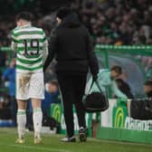 Celtic's Mikey Johnston suffered an injury  during a Scottish Cup match with Raith Rovers. (Photo by Craig Foy / SNS Group)