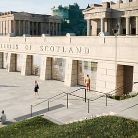 A graphic design of the completed exterior of the National Galleries. Picture: Cadpeople, Hoskins Architects and Metaphor