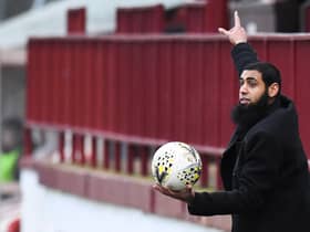 Fort William manager Shadab Iftikhar during a Highland League match between Brechin City and Fort William at Glebe Park.
