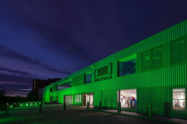 The National Theatre of Scotland's Rockvilla headquarters on the banks of the Forth and Clyde Canal in north Glasgow. Picture: Colin Templeton