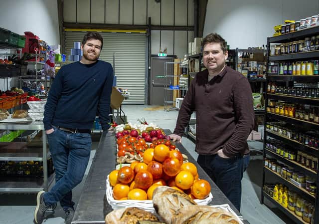 Founders of the Edinburgh Food Company, Douglas Smith (blue jumper) and Russell Smith