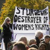 A women's rally outside of Holyrood that has specifically targeted Nicola Sturgeon. Picture: Lisa Ferguson