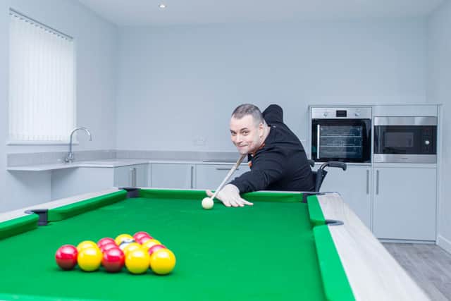Ian at his pool table. Picture: Cameron Allan.