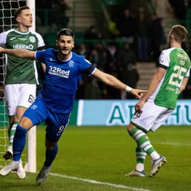 Rangers striker Antonio Colak celebrates his goal to make it 2-1 over Hibs at Easter Road.  (Photo by Paul Devlin / SNS Group)
