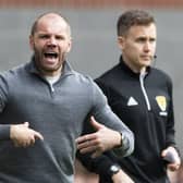 Hearts manager Robbie Neilson tries to rouse his team against St Mirren in what proved to be his final match in charge.