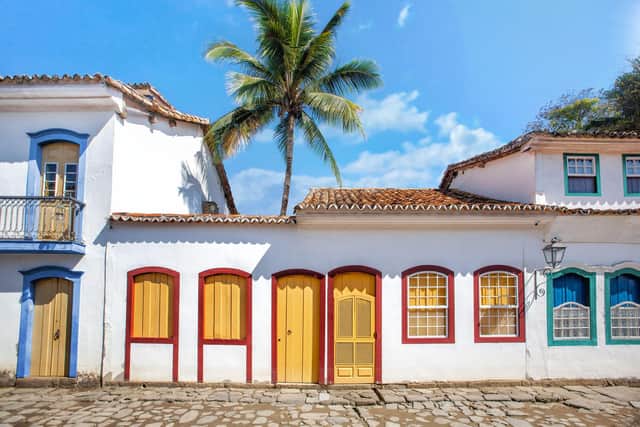 Brightly painted buildings in the streets of Paraty. Pic: PA Photo/Alamy.