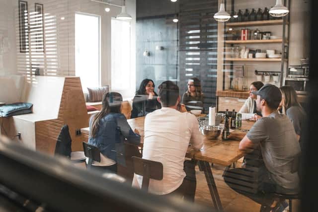Group of workers brainstorming