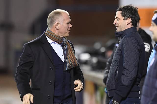 Jack Ross (right) has faced up to former boss John Hughes on managerial duty on a couple of occasions. Photo by Craig Williamson/SNS Group