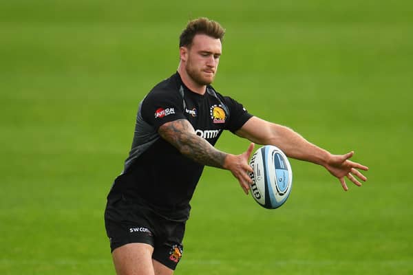 Stuart Hogg in action for Exeter Chiefs in their win over Gloucester.