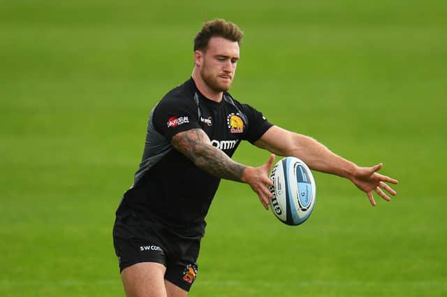 Stuart Hogg in action for Exeter Chiefs in their win over Gloucester.