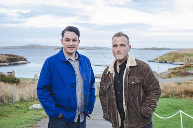 David MacKenzie and Eoghan MacDonald star as Shonnie and Donad in the new six-part Gaelic drama series An Clò Mòr, which will premiere on BBC Alba on 2 January. Picture: Fiona Rennie